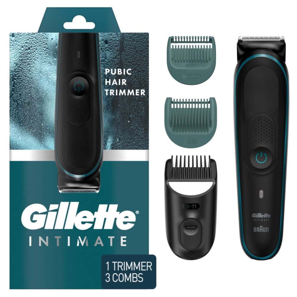 Gillette Intimate Electric Pubic Hair Trimmer for Men, Waterproof Body Groomer, Black Gillette Intimate Electric Pubic Hair Trimmer for Men, Waterproof Body Groomer, Black