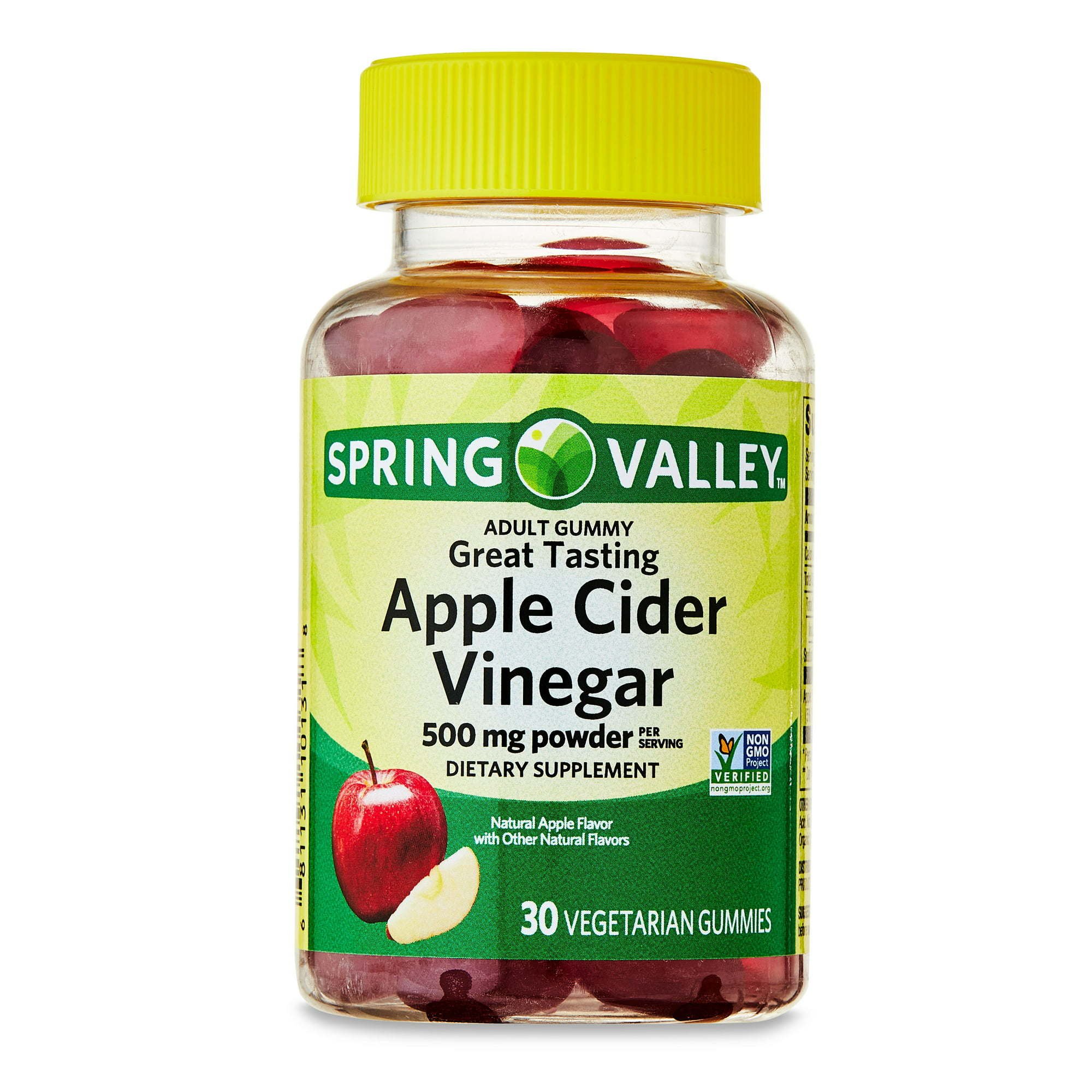 Spring Valley Apple Cider Vinegar Dietary Supplement Vegetarian Gummies, 500 mg, 30 Count Spring Valley Apple Cider Vinegar Dietary Supplement Vegetarian Gummies, 500 mg, 30 Count