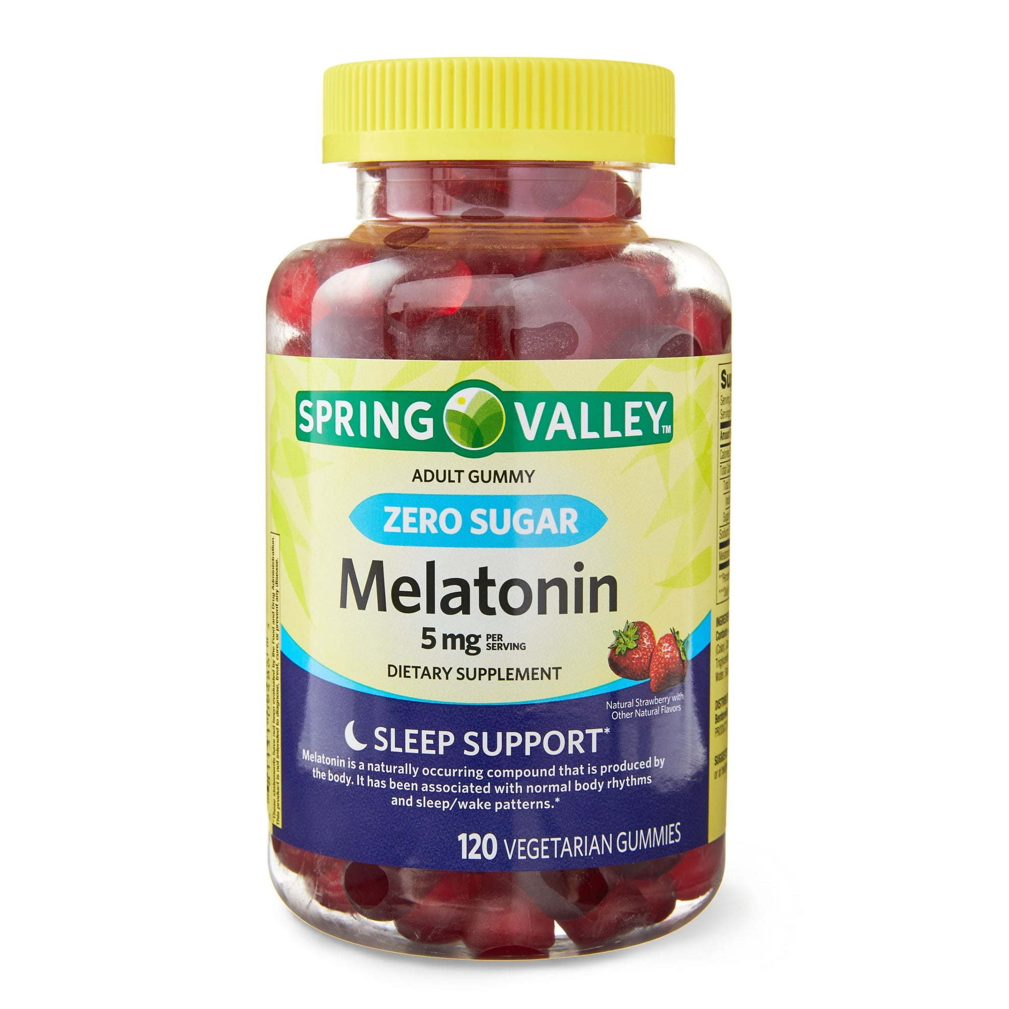 Spring Valley Zero Sugar Melatonin Sleep Support Dietary Supplement Gummies, 5 mg, 120 Count Spring Valley Zero Sugar Melatonin Sleep Support Dietary Supplement Gummies, 5 mg, 120 Count
