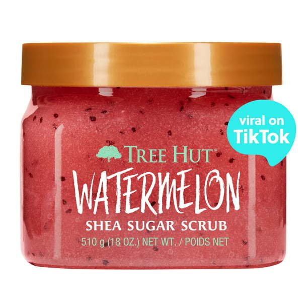 Tree Hut Watermelon Shea Sugar Exfoliating and Hydrating Body Scrub, 18 oz Tree Hut Watermelon Shea Sugar Exfoliating and Hydrating Body Scrub, 18 oz