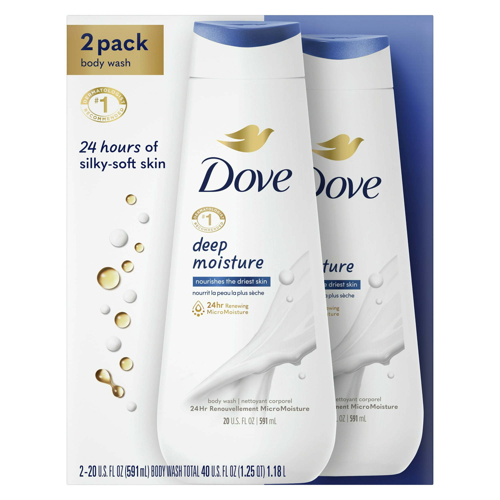 Dove Deep Moisture Nourishing Liquid Body Wash, 20 oz, 2 Count Dove Deep Moisture Nourishing Liquid Body Wash, 20 oz, 2 Count