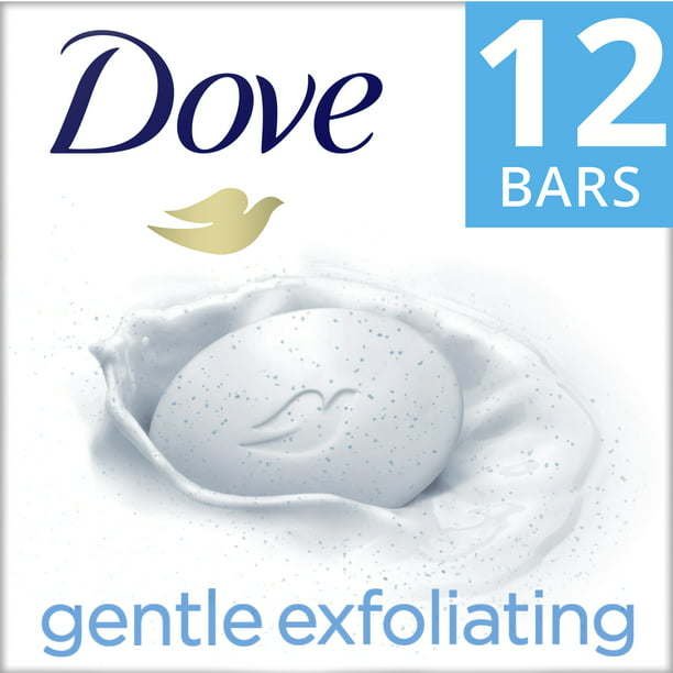 Dove Beauty Bar Gentle Exfoliating With Mild Cleanser, 3.75 oz, 12 Bars Dove Beauty Bar Gentle Exfoliating With Mild Cleanser, 3.75 oz, 12 Bars