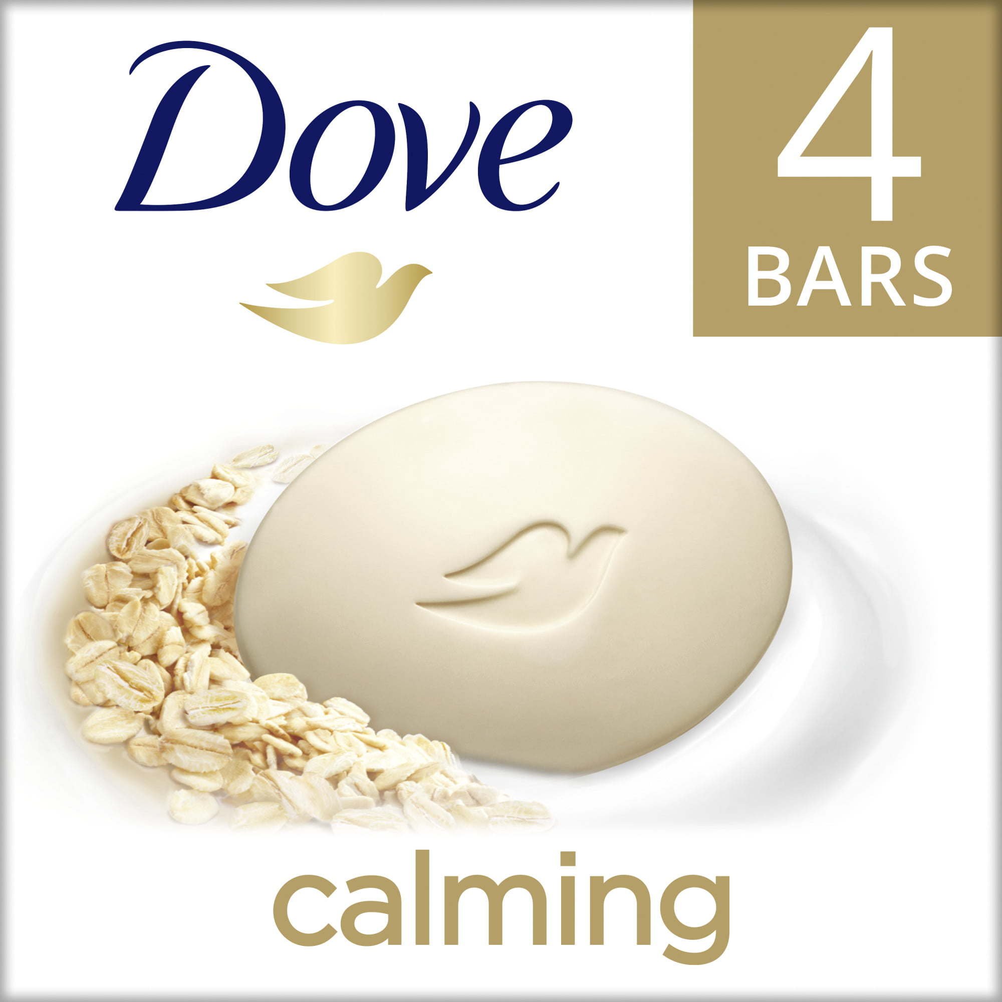 Dove Beauty Bar Calming Oatmeal and Rice Milk Scent, 3.75 oz, 4 Pack Dove Beauty Bar Calming Oatmeal and Rice Milk Scent, 3.75 oz, 4 Pack