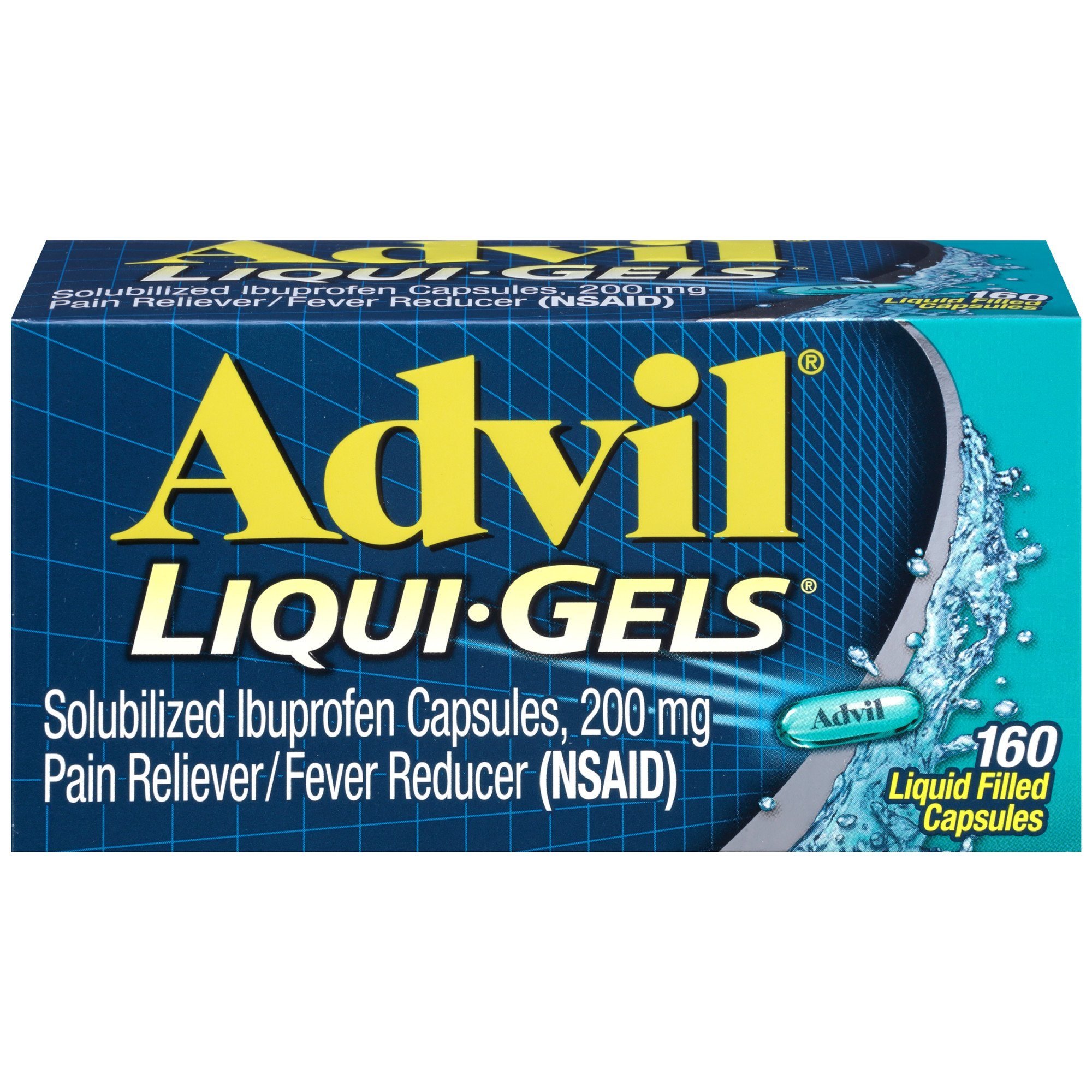 Advil Liqui-Gels Pain and Headache Reliever Ibuprofen Capsules; 200 mg; 160 Count Advil Liqui-Gels Pain and Headache Reliever Ibuprofen Capsules; 200 mg; 160 Count