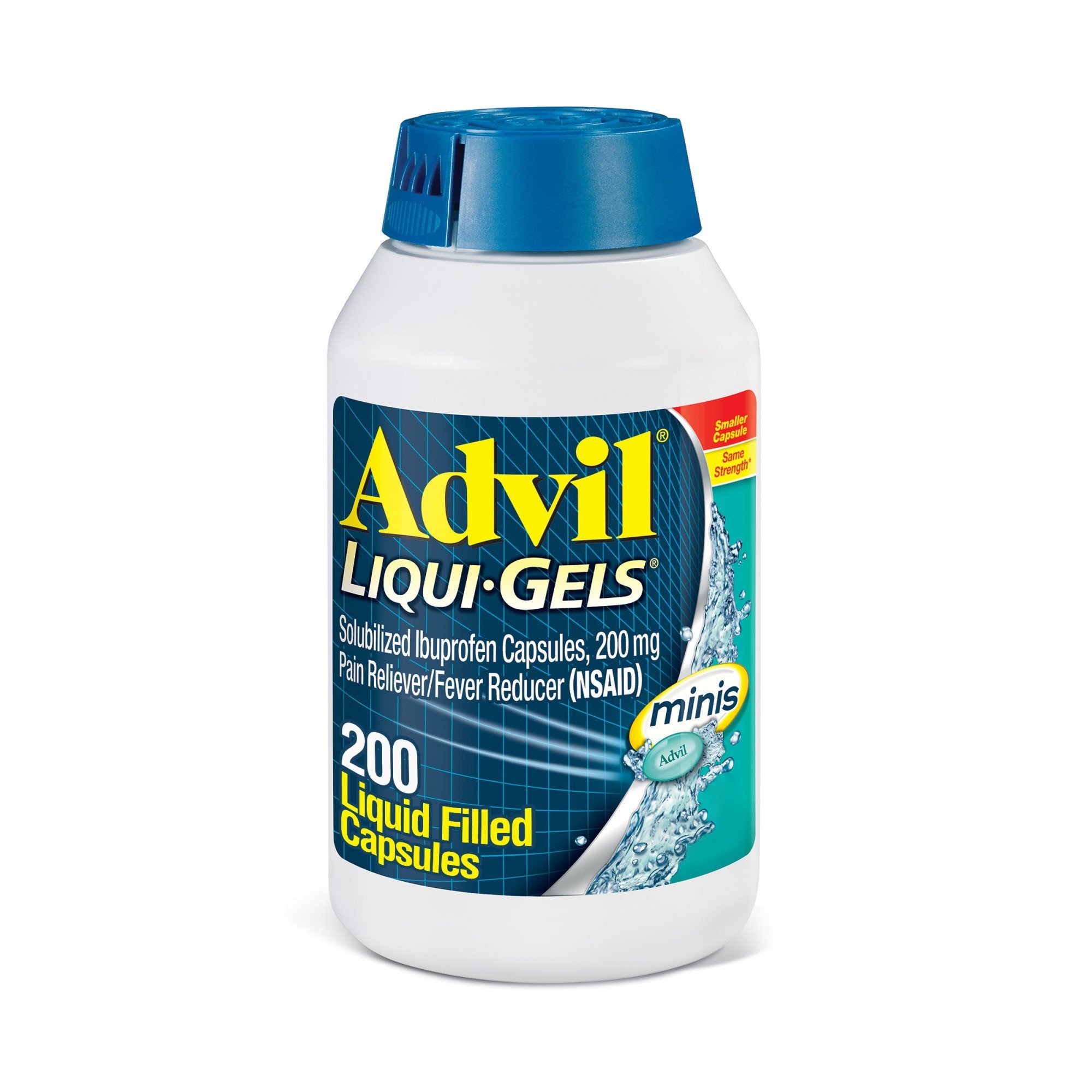 Advil Liqui-Gels Minis Pain and Headache Reliever Ibuprofen Capsules; 200 mg; 200 Count Advil Liqui-Gels Minis Pain and Headache Reliever Ibuprofen Capsules; 200 mg; 200 Count