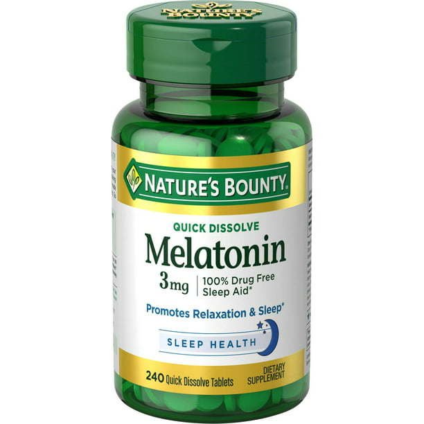 Nature's Bounty Melatonin Supplement Quick Dissolve Tablets; 3 mg; 240 Count Nature's Bounty Melatonin Supplement Quick Dissolve Tablets; 3 mg; 240 Count