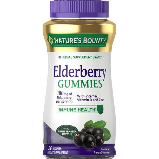 Nature's Bounty Elderberry with Vitamin and Zinc; Immune Support Gummies; 50 Count Nature's Bounty Elderberry with Vitamin and Zinc; Immune Support Gummies; 50 Count