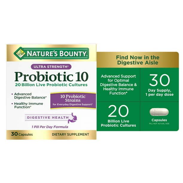 Nature's Bounty Ultra Strength Probiotic 10 Capsules; 30 Count Nature's Bounty Ultra Strength Probiotic 10 Capsules; 30 Count