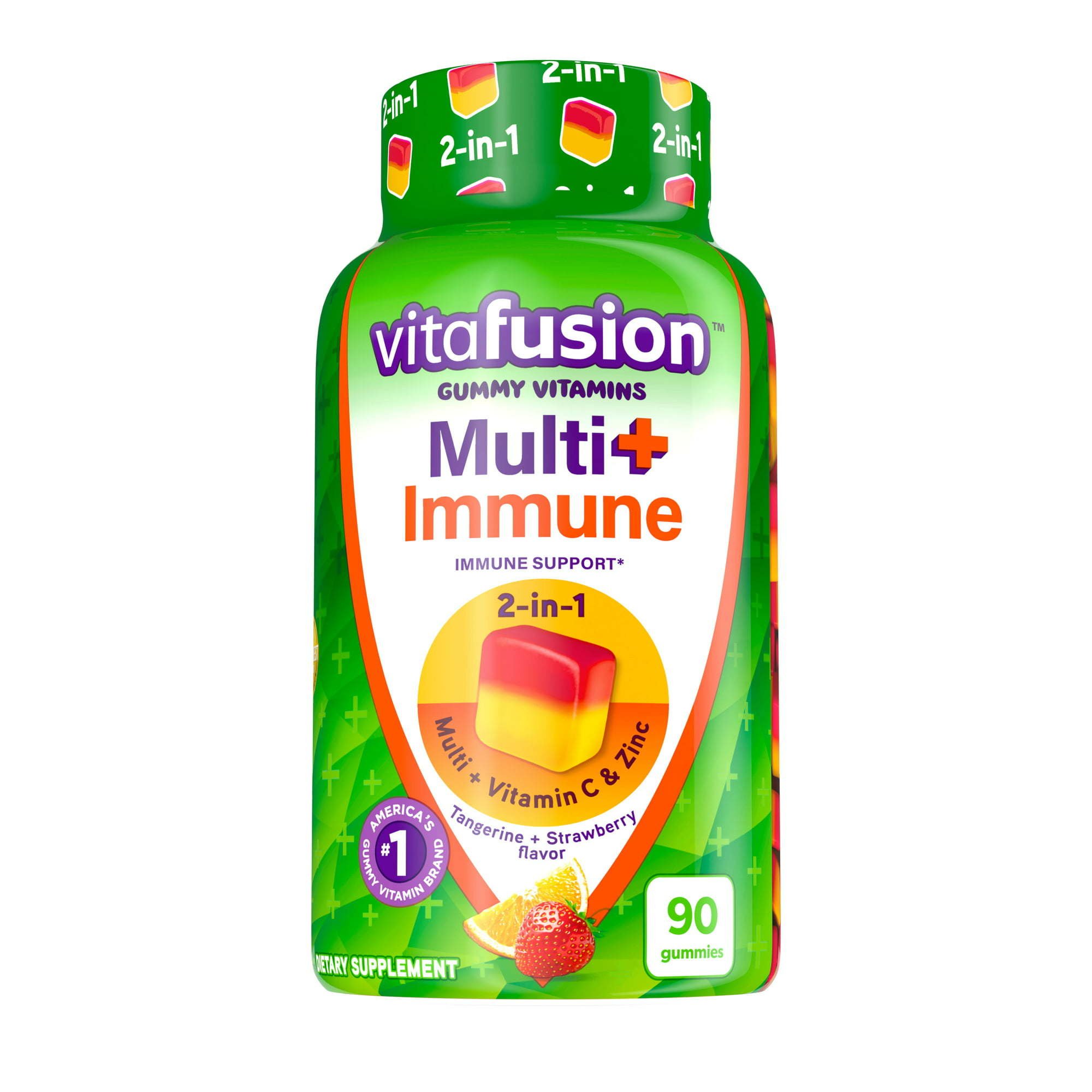 Vitafusion Gummy Vitamins; Multi+ Immune Support 2-in-1 Benefits & Flavors; 90 Count Vitafusion Gummy Vitamins; Multi+ Immune Support 2-in-1 Benefits & Flavors; 90 Count