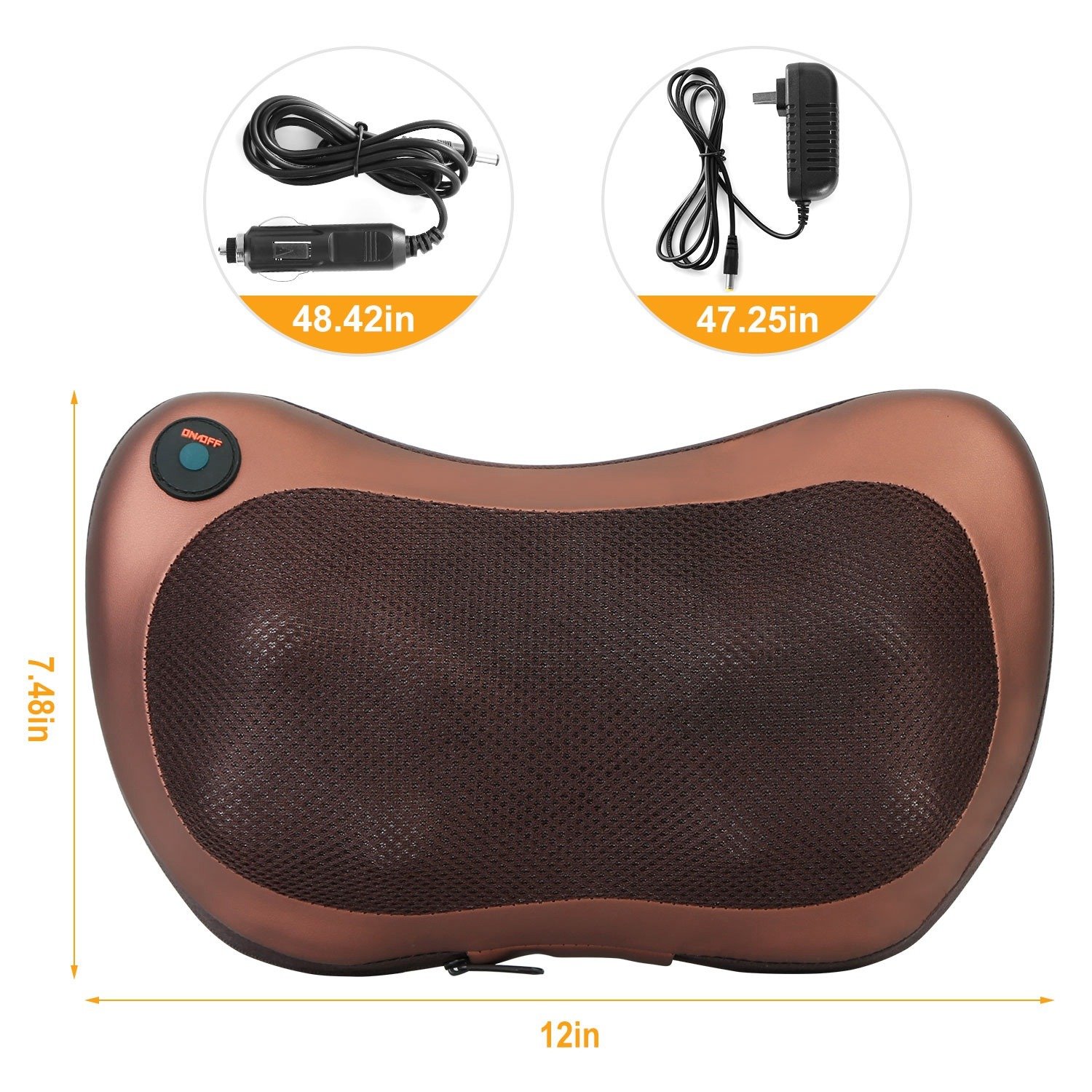 Back Neck Massage Pillow Thermotherapy Kneading Manipulation Massager Car Massage Pillow Back Neck Massage Pillow Thermotherapy Kneading Manipulation Massager Car Massage Pillow