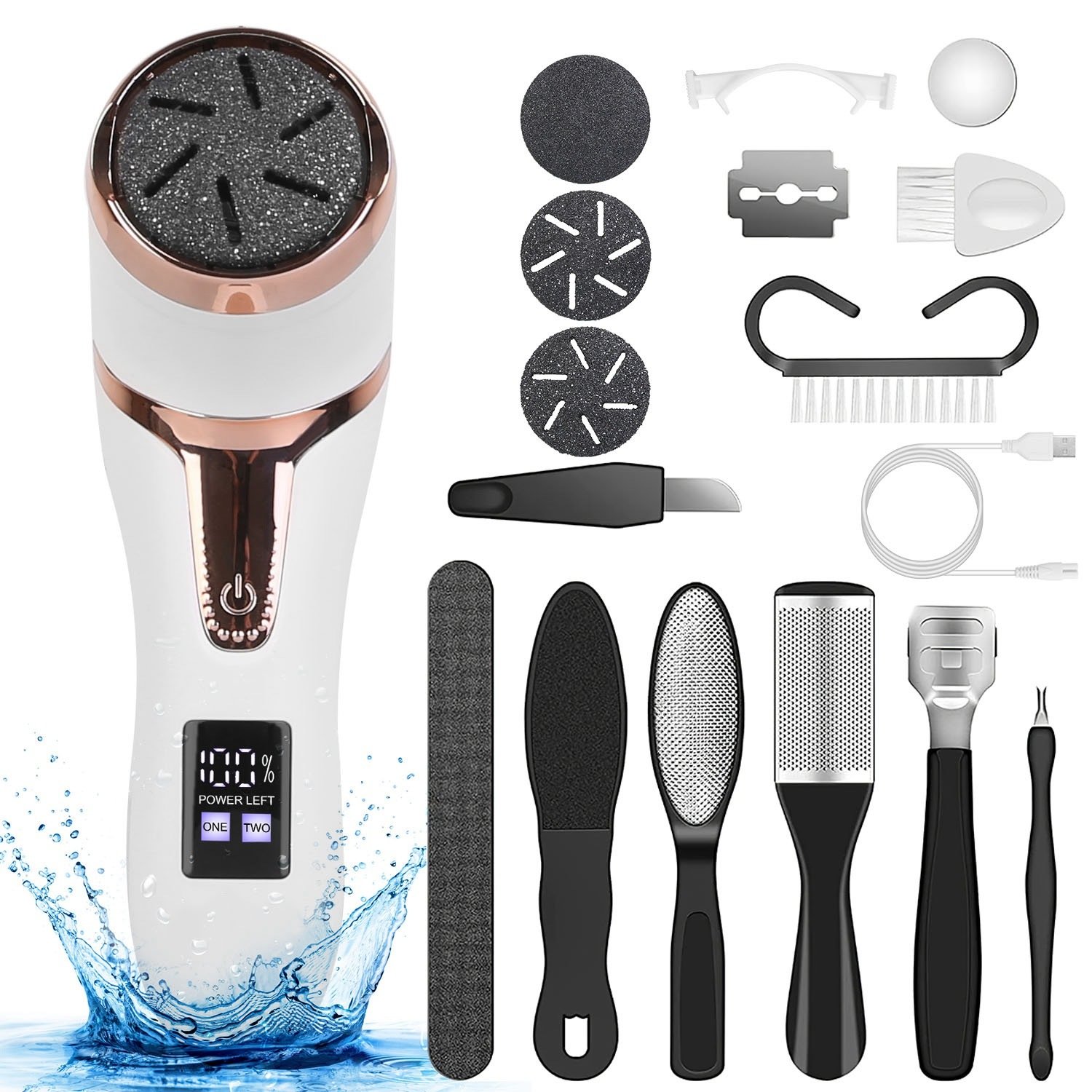 17Pcs Electric Foot Callus Remover with Vacuum Foot Grinder Rechargeable Foot File Dead Skin Pedicure Machine 17Pcs Electric Foot Callus Remover with Vacuum Foot Grinder Rechargeable Foot File Dead Skin Pedicure Machine
